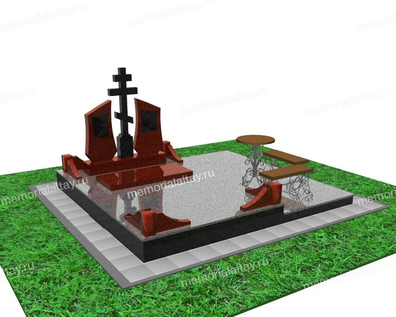Макет двойного памятника с крестом